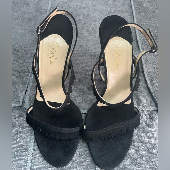 Cole Haan Shoes - Cole Haan Strappy Sandals, 4 inch heel w/ Suede Fringe *Excellent Cond” Size 8